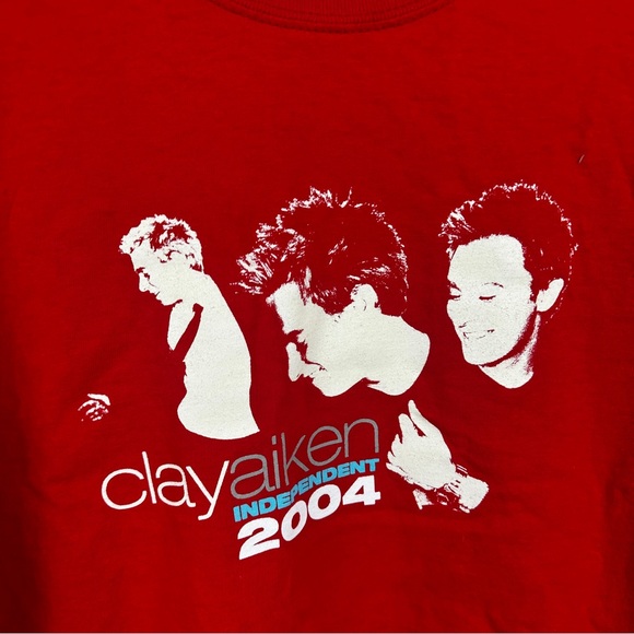 Clay Aiken Independent Tour 2004 Red Graphic T-Shirt Size XL - Picture 2 of 7